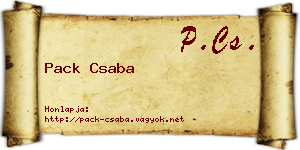 Pack Csaba névjegykártya